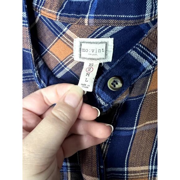 Mo : Vint Shirt Dress Women's Sz Small Plaid Soft Southwestern 100% Cotton Cozy - Picture 5 of 8